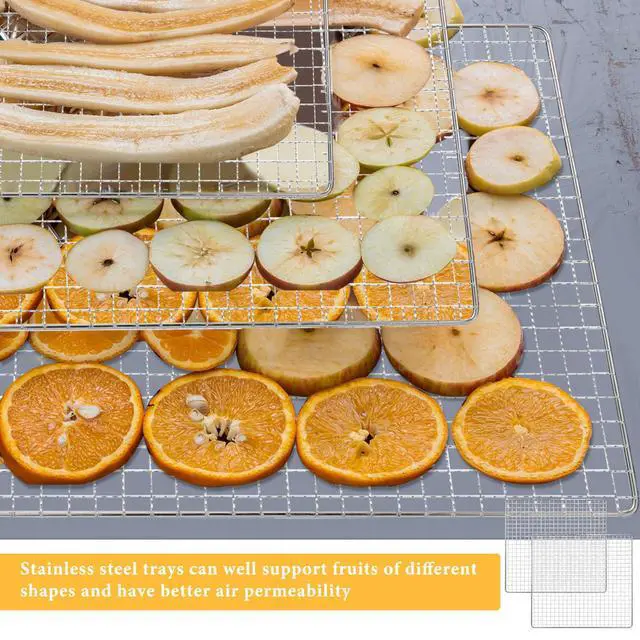 Alt view image 4 of 7 - 13 x 12 Inches Dehydrator Trays Compatible with CP267-FD Only Stainless Steel Dehydrator Drying Mesh Screens Stainless Steel Tray for Drying Fruit Food(4 Pcs)