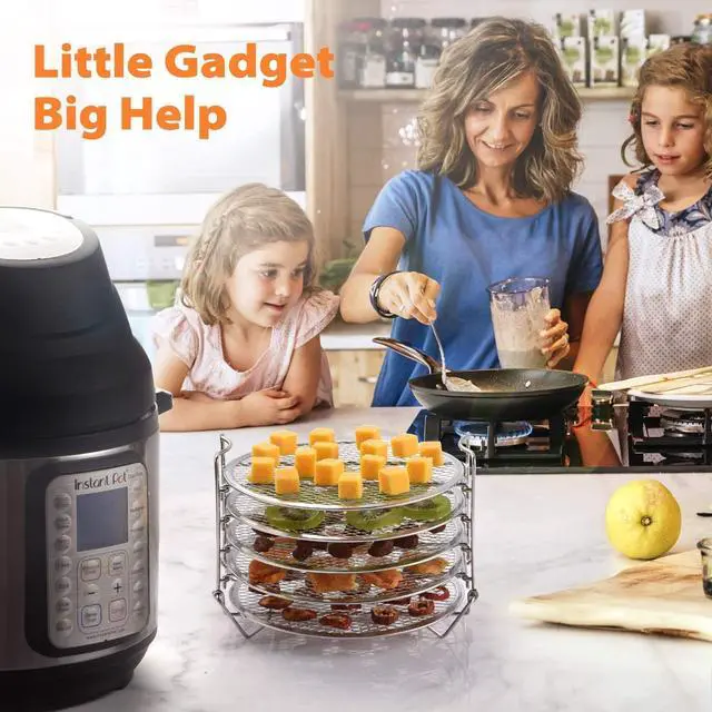 Alt view image 7 of 7 - Dehydrator Rack Compatible with Instant Pot 6 Quart Stainless Steel Stand Accessories for Air Fryer Crisp Lid