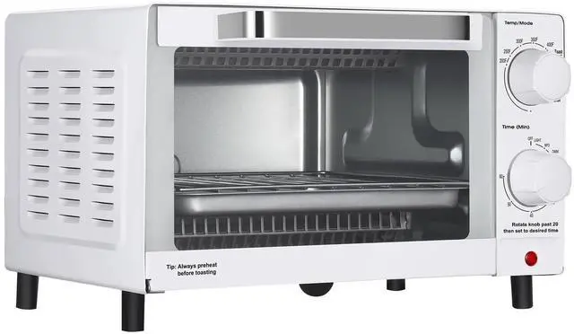 Alt view image 5 of 6 - Mainstays 4 Slices Toaster Oven with 3 Settings, includes Baking Rack and Pan, Arctic White, New