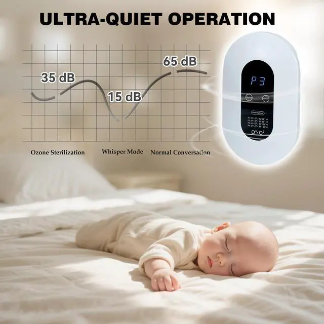 Alt view image 6 of 7 - Portable Air Purifier for Home & Office, Mini Ionizer for Bathroom, Bedroom, Kitchen Compact, Quiet, Filter-Free