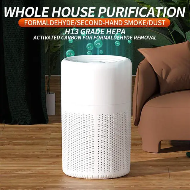Alt view image 3 of 5 - HEPA Air Purifier for Bedroom with Aromatherapy Sink, 3-in-1 Filter for Pet Hair, Dust, Smoke, Portable Desk Filter for Small Room Up to 215 Ft², 360° intake Air & USB Cable, White