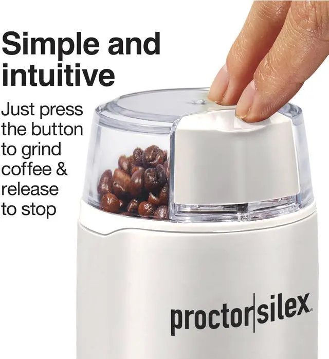 Alt view image 2 of 7 - Electric Coffee Grinder for Beans, Spices and More, Stainless Steel Blades, 12 Cups, White