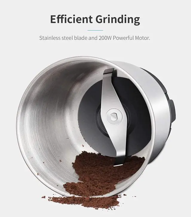 Alt view image 2 of 7 - Coffee Grinder Electric, Coffee Bean Electric, Herb, Nut Grain Grinder with 1 Removable Stainless Steel Bowl, Black