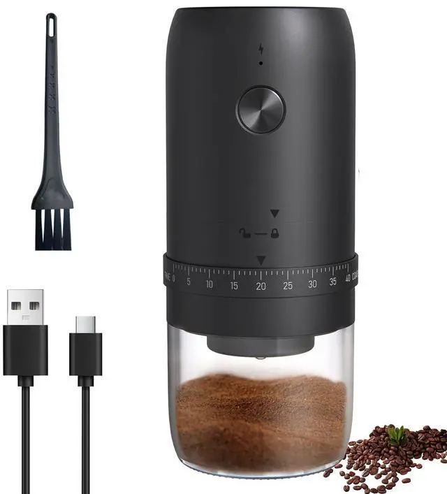 Main image of Portable Electric Burr Coffee Grinder with 40 Adjustable Settings, Small Electric Rechargeable Mini Coffee Grinder with Multiple Grinding Settings