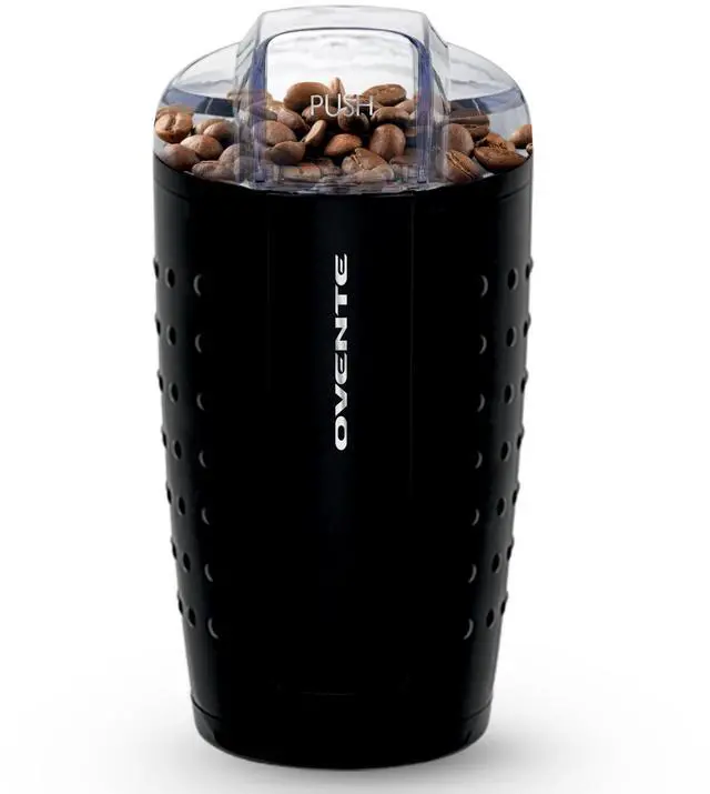 Main image of Electric Coffee Grinder, Coffee Mill and Spice Grinder with 2.5oz Capacity, 150W Motor, One Touch Push-Button & Stainless Steel Blades for Uniform Grinding of Beans, Herb or Nuts, Black CG225B