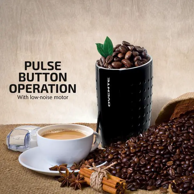 Alt view image 3 of 7 - Electric Coffee Grinder, Coffee Mill and Spice Grinder with 2.5oz Capacity, 150W Motor, One Touch Push-Button & Stainless Steel Blades for Uniform Grinding of Beans, Herb or Nuts, Black CG225B