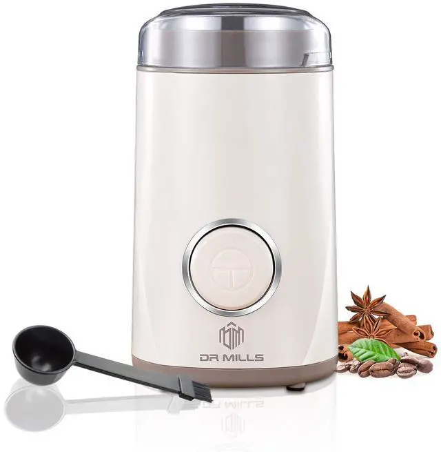 Main image of DM-7441W Coffee Grinder Electric, Coffee Bean and Dried Spice Grinder, One Touch Operation, Blade and Cup Made with SUS304 Stainless Steel (White)