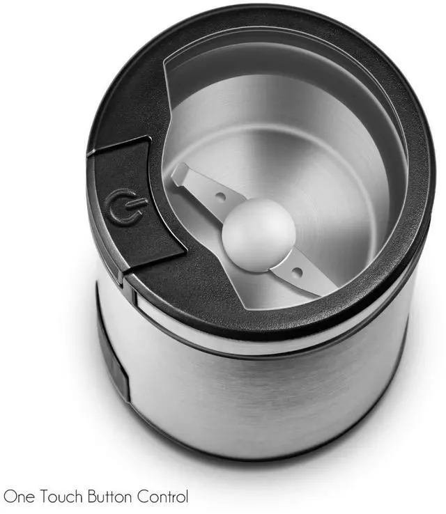 Alt view image 3 of 7 - Electric Coffee Grinder and Spice Mill with Safety Lock System Rustproof Stainless Steel with Transparent Lid and Gripping Base Grind Whole Beans, Seeds, Nuts, Herbs and Flaxseed -1.76 Oz.