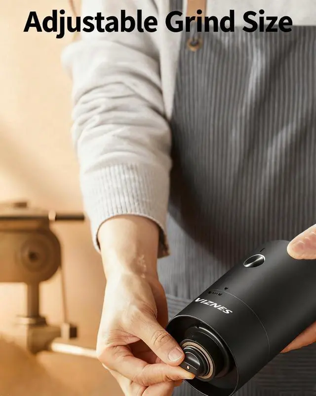 Alt view image 5 of 7 - Electric Coffee Grinder, One Touch Coffee Bean Grinder with 12-Cup Capacity, 25W Low Noise Pure Copper Motor, Adjustable Settings, Quiet Operation, Easy Clean