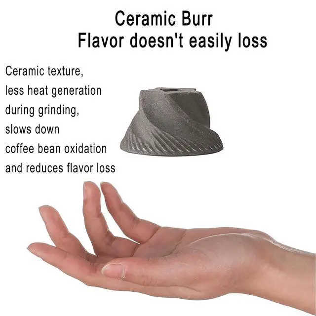 Alt view image 3 of 6 - Portable Electric Burr Coffee Grinder, 1500mAh USB Rechargeable with Ceramic Burr & 10 Filters, for Espresso, French Press, Travel & Home Use