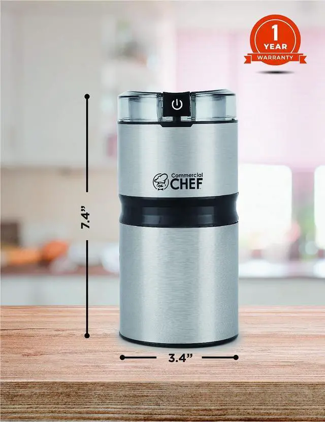 Alt view image 3 of 7 - Electric Coffee Grinder Spice Grinder - Stainless Steel Blades Grinder for Coffee Bean Seed Nut Spice Herb Pepper, Brushed Stainless Steel Texture and Transparent Lid