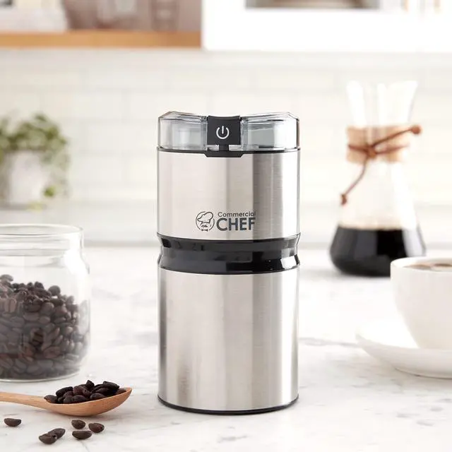 Alt view image 2 of 7 - Electric Coffee Grinder Spice Grinder - Stainless Steel Blades Grinder for Coffee Bean Seed Nut Spice Herb Pepper, Brushed Stainless Steel Texture and Transparent Lid