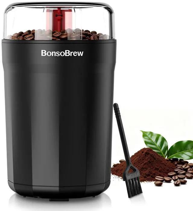 Main image of Electric Coffee Grinder, Spice Grinder, One Touch Coffee Mill for Beans, Spices and More, with Clean Brush Black