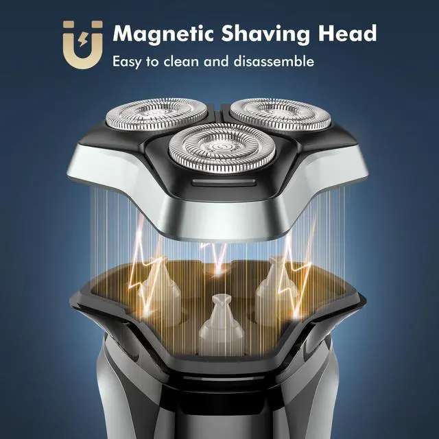 Alt view image 2 of 7 - Electric Razor for Men, Rechargeable Electric Shaver with Pop-up Trimmer for Sideburns Trimmer, Wet Dry Cordless Electric Shaver, Travel Lock, IPX6 Waterproof