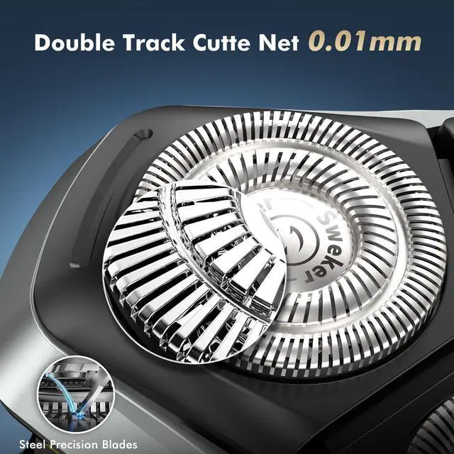 Alt view image 4 of 7 - Electric Razor for Men, Rechargeable Electric Shaver with Pop-up Trimmer for Sideburns Trimmer, Wet Dry Cordless Electric Shaver, Travel Lock, IPX6 Waterproof