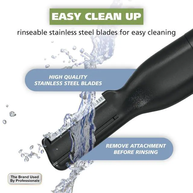 Alt view image 4 of 7 - Micro Groomsman Battery Personal Trimmer for Hygienic Grooming with Rinseable, Interchangeable Heads for Eyebrows, Neckline, Nose, Ears, & Other Detailing - 05640-600