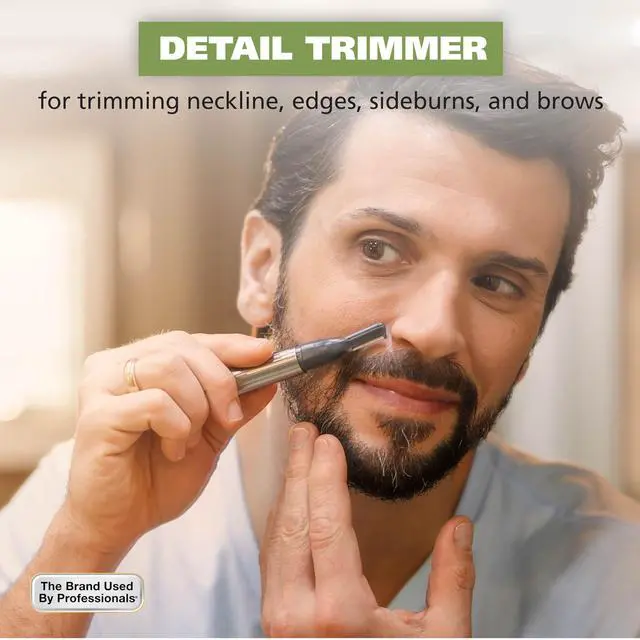 Alt view image 5 of 7 - Micro Groomsman Battery Personal Trimmer for Hygienic Grooming with Rinseable, Interchangeable Heads for Eyebrows, Neckline, Nose, Ears, & Other Detailing - 05640-600