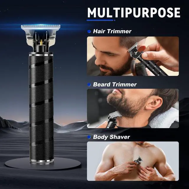 Alt view image 2 of 7 - Mens Beard Trimmer, Zero Gapped T Blade Liners, Cordless Hair Clippers, Electric Razor Shavers for Men, Grooming Kit for Hair Cutting, Gifts for Men(Black)