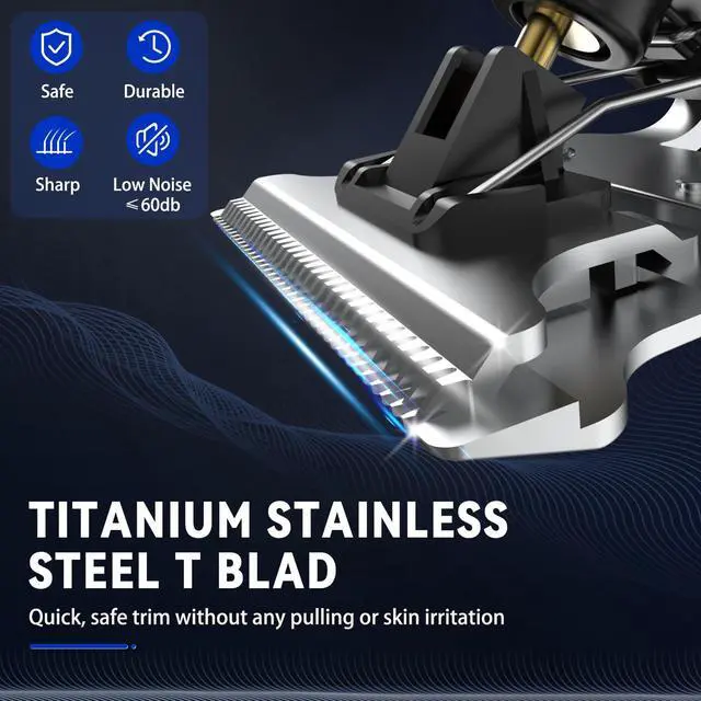 Alt view image 3 of 7 - Mens Beard Trimmer, Zero Gapped T Blade Liners, Cordless Hair Clippers, Electric Razor Shavers for Men, Grooming Kit for Hair Cutting, Gifts for Men(Black)