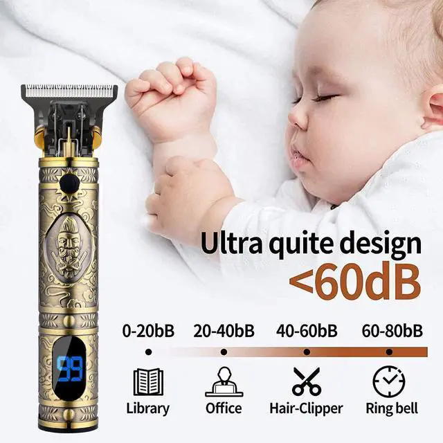 Alt view image 5 of 6 - Professional Mens Hair Clippers Zero Gapped Cordless Hair Trimmer Professional Haircut & Grooming Kit for Men Rechargeable LED Display