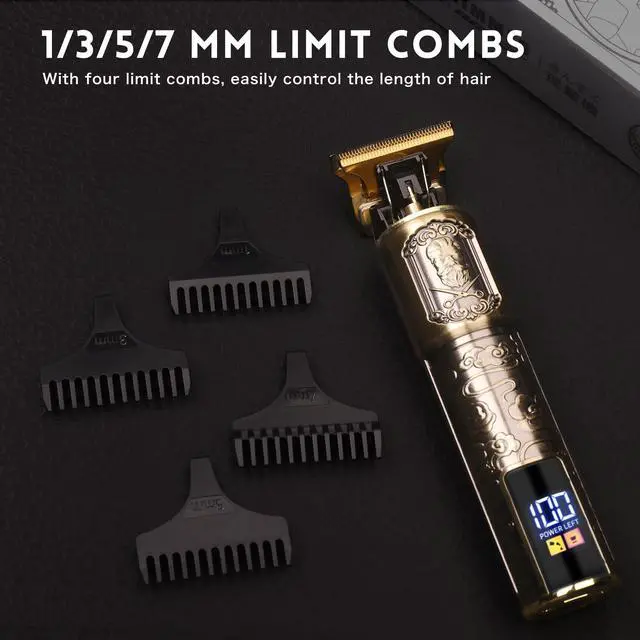 Alt view image 7 of 7 - Professional Beard Trimmer for Men, Zero Gapped T-Blade Hair Clipper & Mustache Trimmer Kit with LCD Display, Precision Edgers for Haircut & Grooming, Barber-Grade Electric Shaver, Gifts for Men