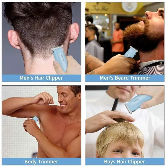 Alt view image 7 of 7 - Hair Clippers, Silent Cordless Hair Trimmer, Mini Hair Cutting Kit with 3 Guide Combs, USB Rechargeable, Portable, Blue