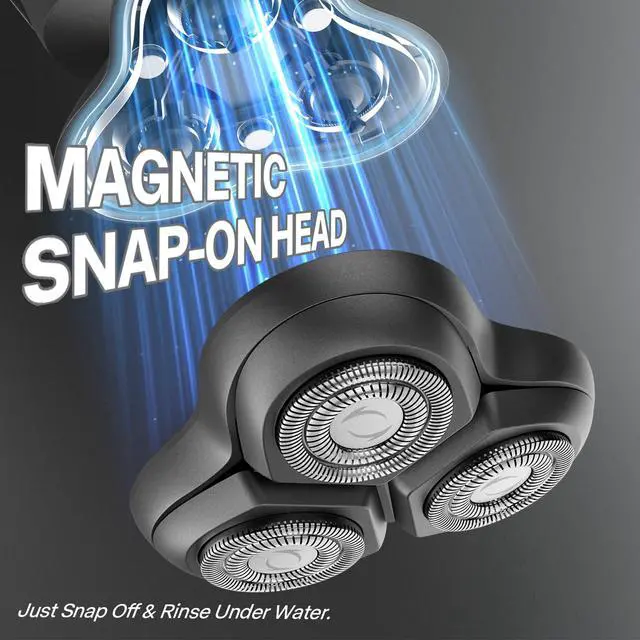 Alt view image 4 of 7 - Electric Razor for Men, IPX8 Waterproof with Type-C Quick Charge, 3D Flex Blades & Pop-Up Trimmer, 90 min Runtime, Travel Lock, Wet & Dry Shave, Elegant Gray