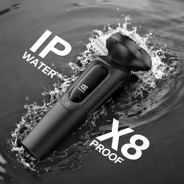 Alt view image 5 of 7 - Electric Razor for Men, IPX8 Waterproof with Type-C Quick Charge, 3D Flex Blades & Pop-Up Trimmer, 90 min Runtime, Travel Lock, Wet & Dry Shave, Elegant Gray