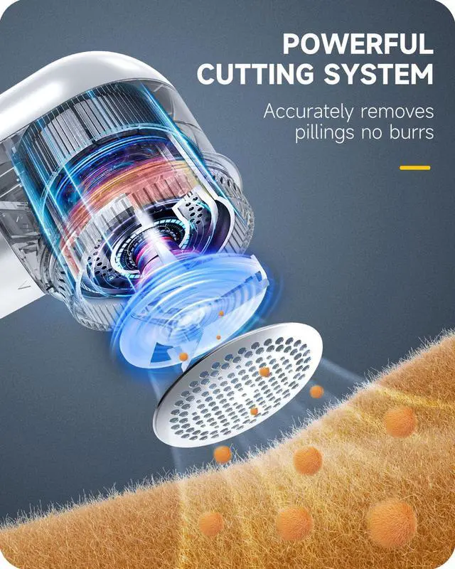 Alt view image 2 of 7 - Fabric Shaver Lint Remover, Sweater Shaver to Remove Pilling, Lint Shaver with 2-Speed Power Adjustment, Fuzz Shaver for Clothes Balls-Battery Operated