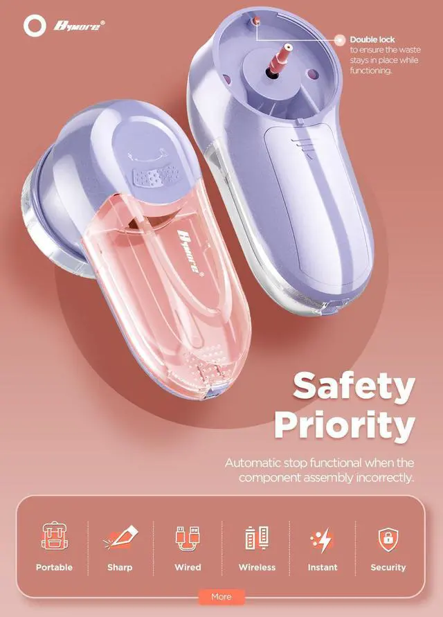 Alt view image 7 of 7 - Fabric Shaver, Lint Remover, Lint Shaver Defuzzer Sweater Shaver for Clothes and Furniture with AC Adapter Pill Fuzz Remover-Purple