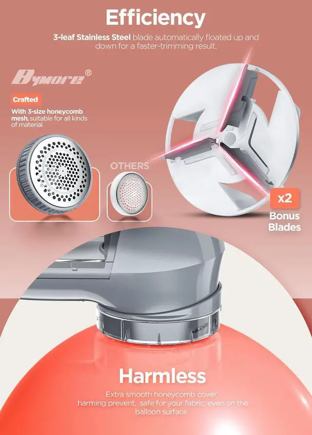 Alt view image 3 of 7 - Fabric Shaver Lint Shaver for Clothes, Dual Power Lint Remover with Battery or Corded Use, Portable Sweater Shaver for Clothing, Furniture & Travel