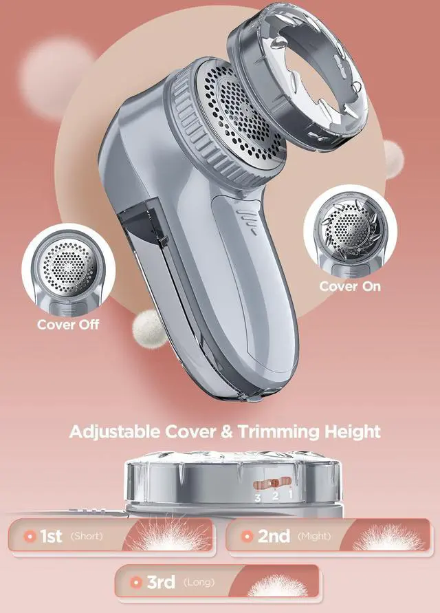 Alt view image 4 of 7 - Fabric Shaver Lint Shaver for Clothes, Dual Power Lint Remover with Battery or Corded Use, Portable Sweater Shaver for Clothing, Furniture & Travel