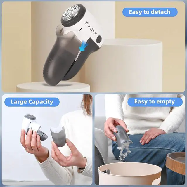 Alt view image 5 of 7 - Electric Fabric Shaver and Lint Remover, Portable Fuzz Remover for Clothes and Furniture, Battery Operated, Easy to Use and Clean, Suitable for Sweaters, Blankets.Grey