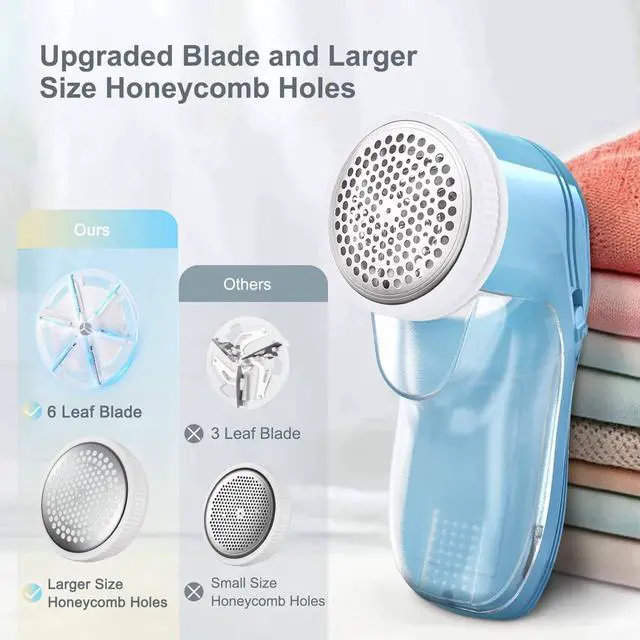 Alt view image 5 of 7 - Fabric Shaver, Lint Remover for Clothes, Electric Lint Remover with 3 Replaceable Blades, Removes Fabric Pills, Rechargeable Sweater Defuzzer Pill Remover, Depiller Effectively Remove Pills, Lint