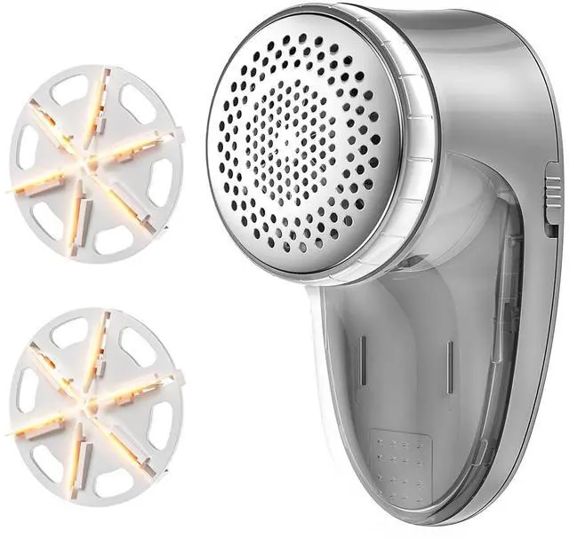 Main image of Fabric Shaver Lint Remover, Sweater Shaver with Replaceable Stainless Steel 6-Leaf Blades, Fabric Defuzzer for Clothes Fuzz, Lint Balls - Battery Operated