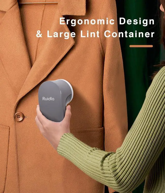 Alt view image 5 of 7 - Fabric Shaver Lint Remover, Sweater Shaver with Replaceable Stainless Steel 6-Leaf Blades, Fabric Defuzzer for Clothes Fuzz, Lint Balls - Battery Operated