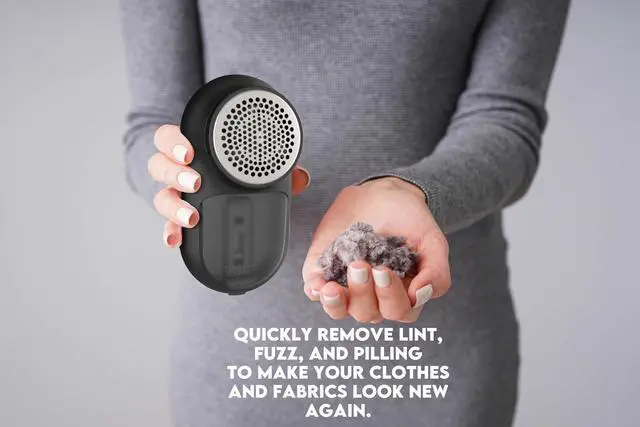 Alt view image 3 of 6 - Rechargeable Fabric Shaver, Battery-Operated Lint Remover & Sweater Defuzzer for Clothes and Furniture Eliminates Pills, Fuzz, and Lints (Black)