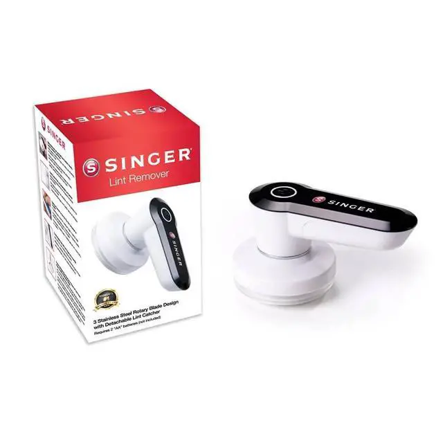 Alt view image 7 of 7 - Compact Fabric Shaver and Lint Remover | Portable, Battery Operated Device with 3 Stainless Steel Blades & Detachable Lint Catcher