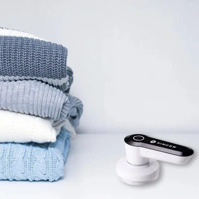 Alt view image 6 of 7 - Compact Fabric Shaver and Lint Remover | Portable, Battery Operated Device with 3 Stainless Steel Blades & Detachable Lint Catcher