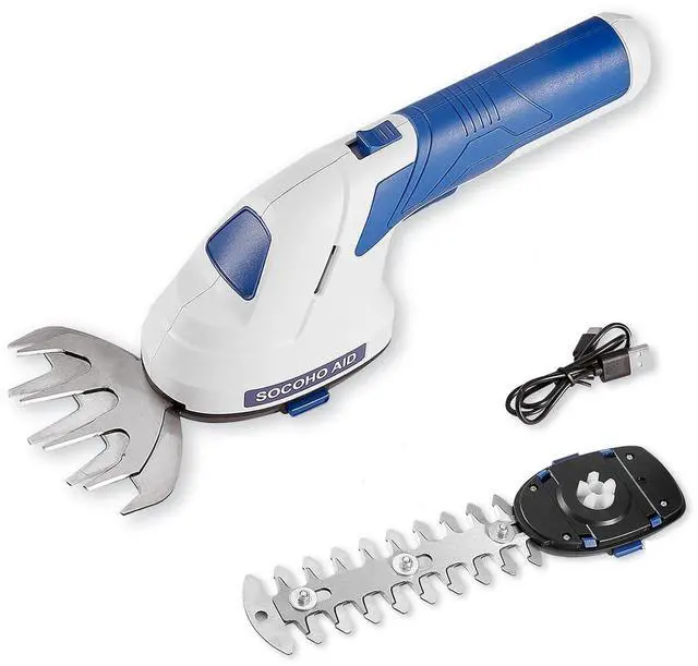 Main image of Cordless Grass Shear, 2 in 1 Hedge Trimmer, Electric Handheld Grass Cutter 7.2V Rechargeable Bush Trimmer Lightweight Shrubbery Hedge Shears with Type-C Cable and 2.0Ah Battery for Garden Yard Lawn