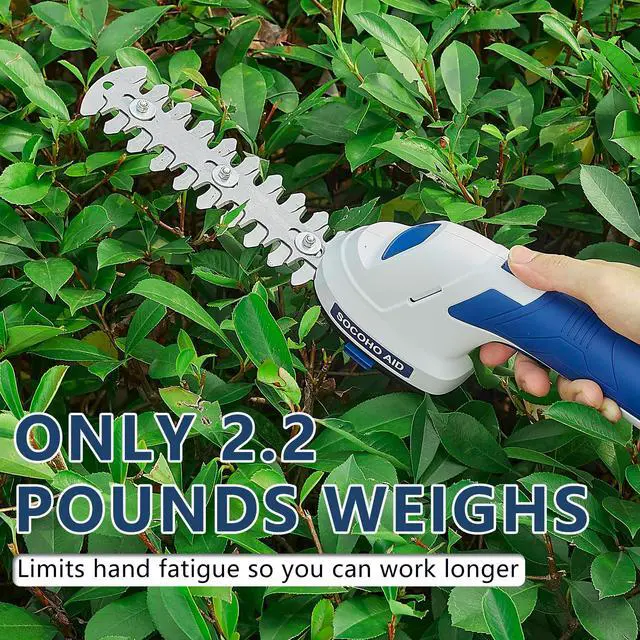 Alt view image 3 of 7 - Cordless Grass Shear, 2 in 1 Hedge Trimmer, Electric Handheld Grass Cutter 7.2V Rechargeable Bush Trimmer Lightweight Shrubbery Hedge Shears with Type-C Cable and 2.0Ah Battery for Garden Yard Lawn