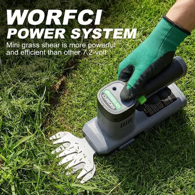 Alt view image 3 of 7 - 12V Mini Cordless Grass Shear & Hedge Trimmer, 2-in-1 Handheld Electric Shrub Trimmer/Bush Cutter, Battery and Charger Included (WHT12)