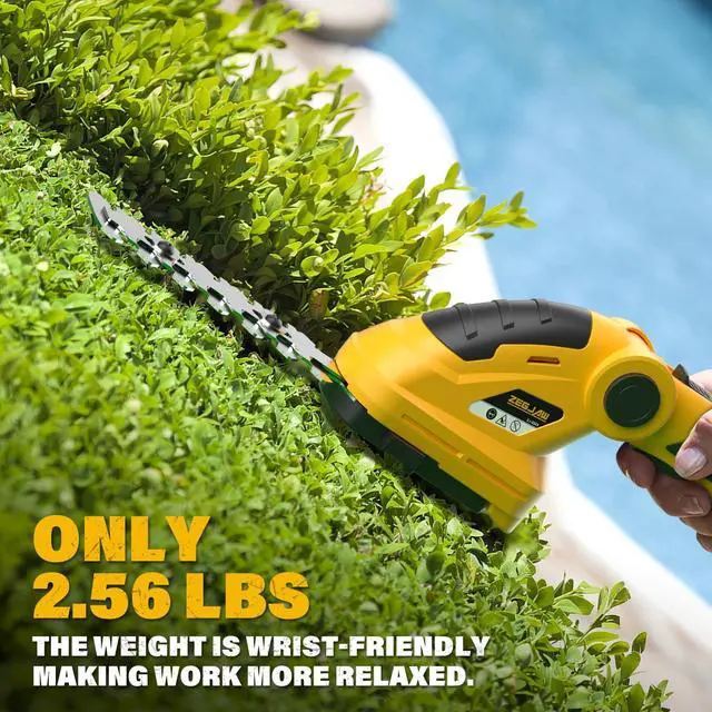 Alt view image 2 of 7 - 7.2V Cordless Hedge Trimmer & Grass Shears, 2 in 1 Electric Handheld Shrub Trimmer, Lightweight Rechargeable Bush Trimmers for Yard, Lawn, Garden