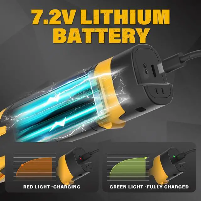 Alt view image 7 of 7 - 7.2V Cordless Hedge Trimmer & Grass Shears, 2 in 1 Electric Handheld Shrub Trimmer, Lightweight Rechargeable Bush Trimmers for Yard, Lawn, Garden