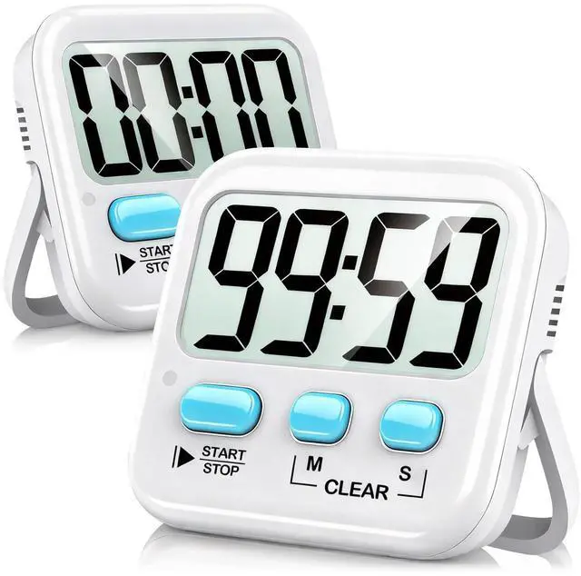 Main image of 2 Pack Digital Timer for Kids, Magnetic Countdown Kitchen Timers for Cooking, Egg, Classroom, Teacher, Exercise, Study, Oven - Battery Included