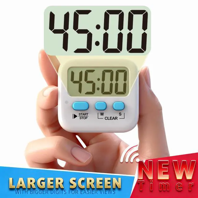 Alt view image 3 of 7 - 2 Pack Digital Timer for Kids, Magnetic Countdown Kitchen Timers for Cooking, Egg, Classroom, Teacher, Exercise, Study, Oven - Battery Included