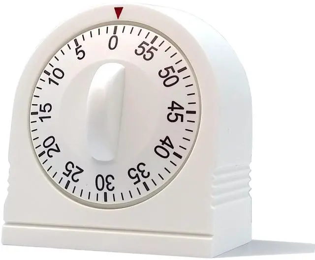 Main image of 60 Minute Wind Up Timer, Visual Mechanical Timer with Loud Alarm, Manual Countdown Timers for Classroom, Home, Study and Cooking (White)