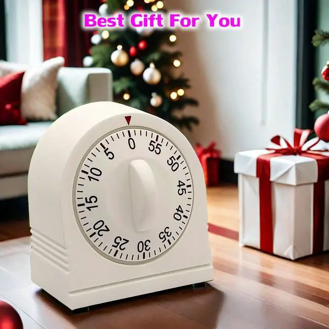 Alt view image 7 of 7 - 60 Minute Wind Up Timer, Visual Mechanical Timer with Loud Alarm, Manual Countdown Timers for Classroom, Home, Study and Cooking (White)
