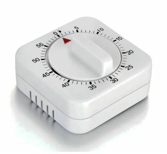 Main image of Square 60 Minute Mechanical Kitchen Timer - Visual Kitchen Cooking Timer Clock with Loud Alarm - No Batteries Required-Manual Countdown Timer for Classroom, Home, Study and Cooking (White)