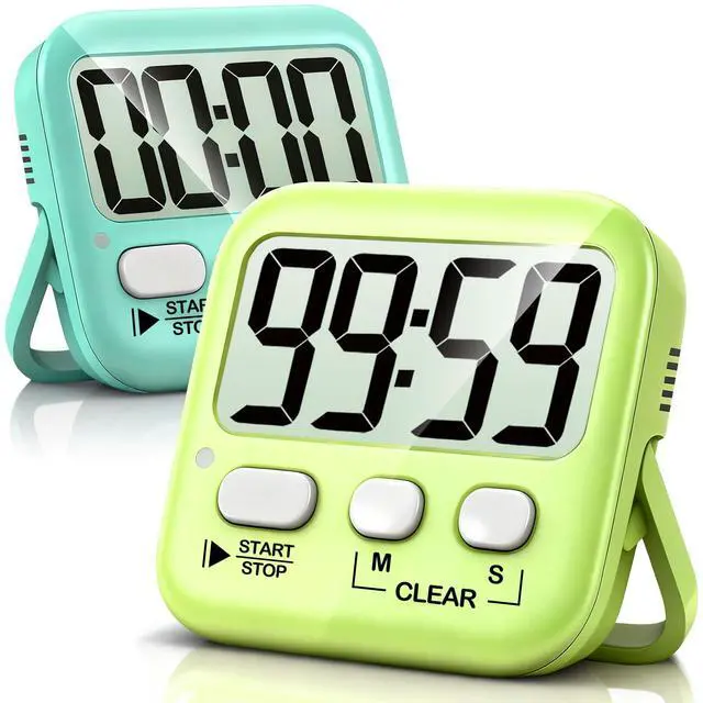 Main image of 2 Pack Digital Timer for Kids, Magnetic Countdown Kitchen Timers for Cooking, Egg, Classroom, Teacher, Exercise, Study, Oven - Battery Included